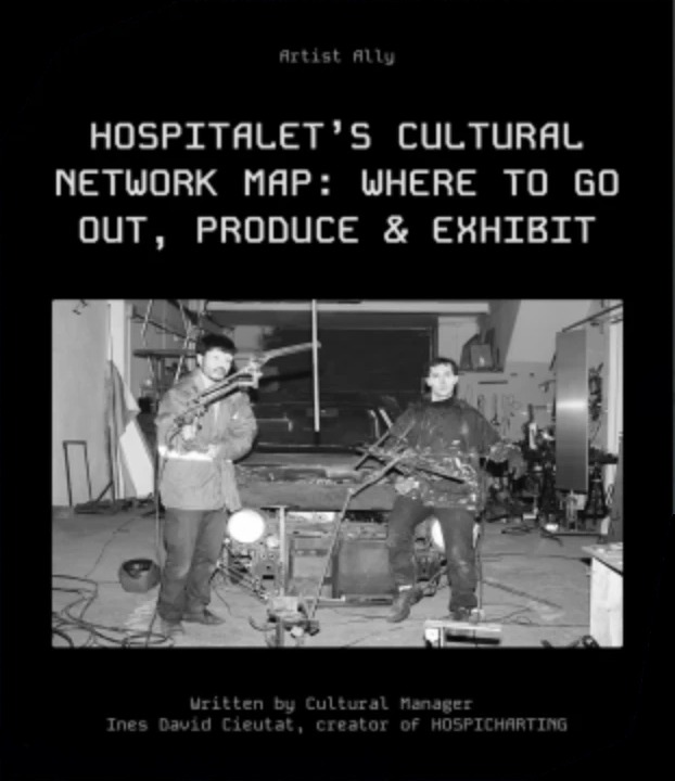 The cover of Artist Ally’s map of Hospitalet’s cultural network, written by Inès David Cieutat, creator of Hospicharting.